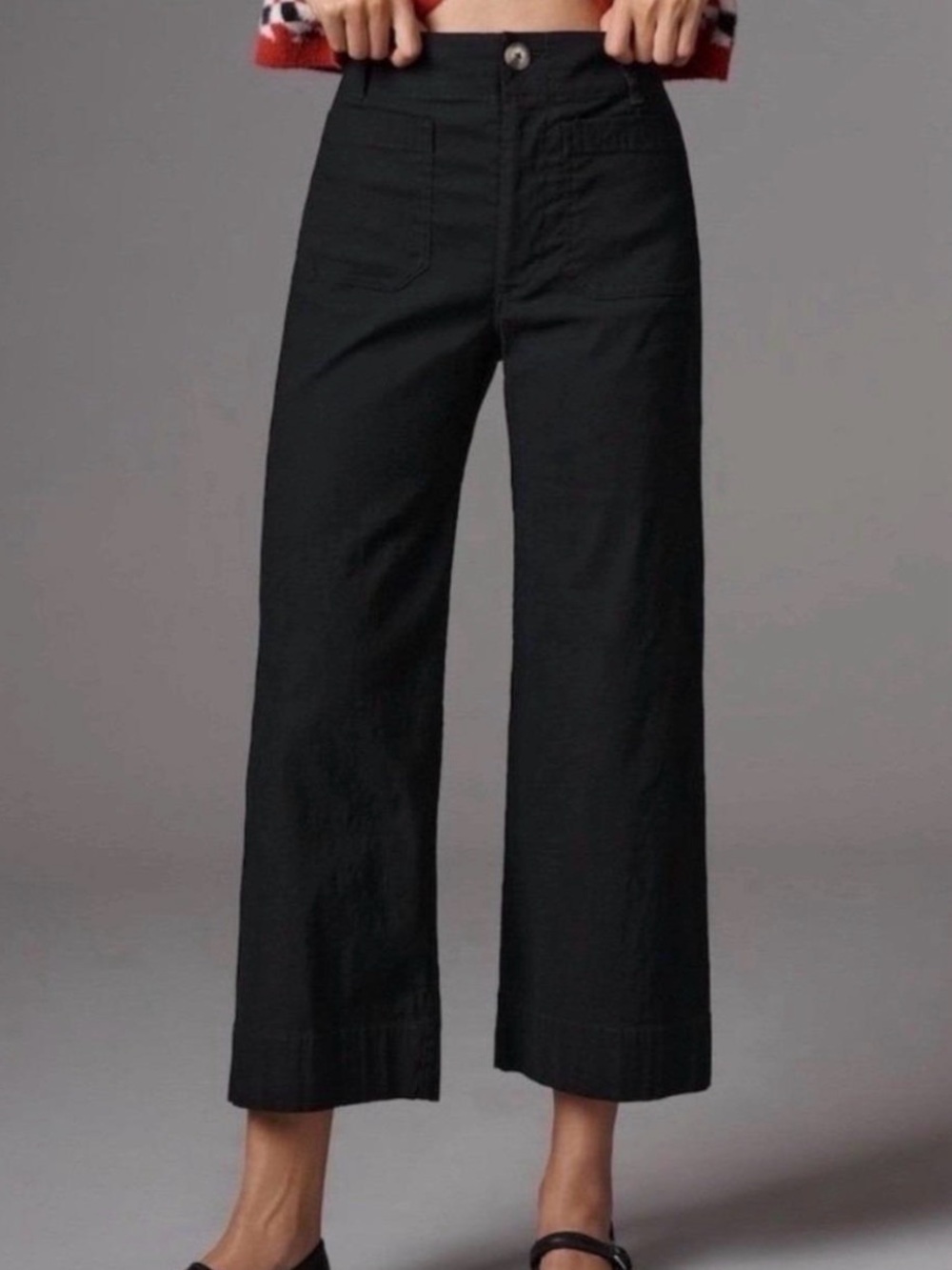 🖤 Maeve Anthropologie The Colette Wide Leg Pants Size 31 High Rise Cropped 🖤